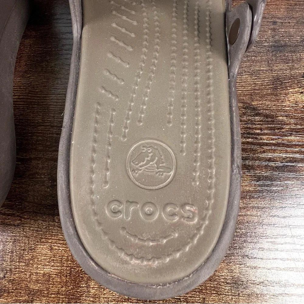 Crocs Patricia Wedge Sandals‎ Brown Rubber Slip On Casual women's 10